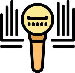 Poster - Microphone is capturing audio and generating sound waves, indicating audio recording or voice detection