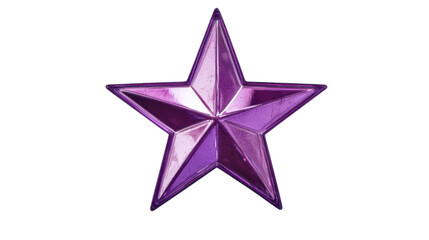 Poster - shiny purple metallic star on transparent background