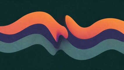 Poster - Dark blue-green gradient background with blurred orange and purple wave patterns creating a dynamic textured design ideal for a wide banner format