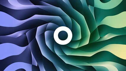 Aufkleber - Gradient abstract background in deep blue transitioning to vibrant green with wave-like patterns and a white circular focal point at center.