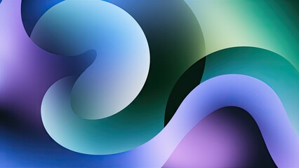 Aufkleber - Abstract pastel gradient background with soft blue, purple, and green hues swirling in a smooth flow creating a holographic blurred effect.