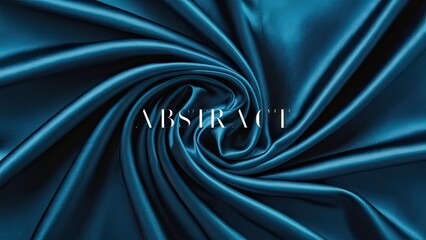 Leinwandbilder - Turquoise satin fabric close-up with luxurious swirling texture and elegant smooth draping creating an abstract visual effect