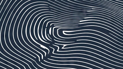 Poster - Abstract wave pattern with white flowing lines on a deep blue background creating a dynamic and fluid design suitable for various applications.