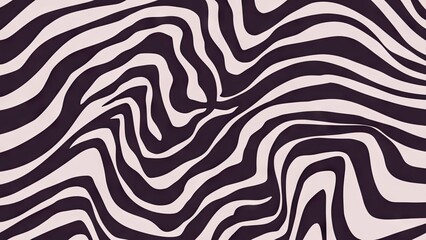 Leinwandbilder - Dark brown and cream abstract wavy lines creating depth and visual interest, with a smooth texture throughout the image background.