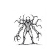 © Faisal Creative - Giant Shadow Beast with Jagged Limbs and Evil Aura – Fantasy Horror Concept