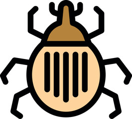 Poster - Colorado potato beetle icon in filled outline style, insect pest damaging agricultural crops