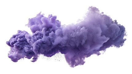 Poster - purple smoke cloud swirling on transparent background, ideal for compositions