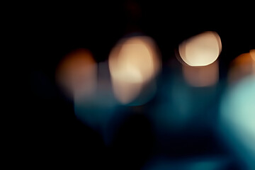 Canvas Print - urban night lights: an abstract composition of blurred city lights at night, creating a mesmerizing 