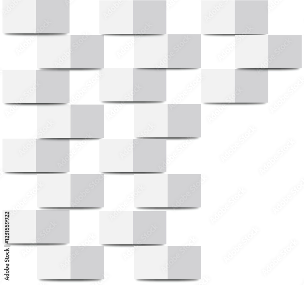Abstract 3d white and grey background with shadow and square rhombus ...