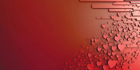 Sticker - Red Heart Cascade: A romantic and visually striking image featuring a cascade of red hearts against a warm, gradient background. Perfect for Valentine's Day, love-themed projects.