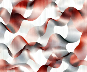 Fototapete - Abstract Red and Gray Waves: A mesmerizing interplay of flowing red and gray waves creates a dynamic and abstract pattern, suggesting movement and fluidity.