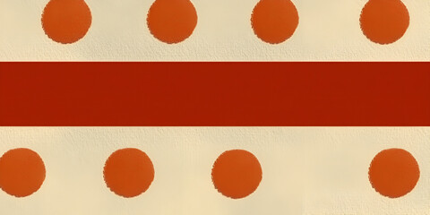 Poster - abstract geometric pattern: a minimalist design featuring rows of burnt orange circles interspersed 