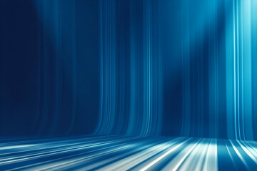 Fototapete - Abstract Blue Lines:  An abstract and futuristic design showcasing blue lines radiating from a central point, creating a dynamic and vibrant backdrop with a sense of depth and movement. 