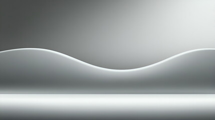 Fototapete - Silver Wave Abstract:  A minimalist abstract image featuring a smooth, undulating silver wave against a subtly lighter gray background, creating a sense of calm and elegance. 