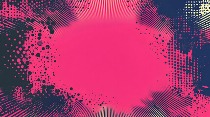 Fototapete - Pink and Blue Abstract Background: A vibrant abstract background featuring a dynamic interplay of pink and blue hues, punctuated by a bold halftone pattern that creates a sense of movement and energy.