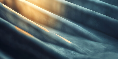 Poster - sunlit drapery: a dramatic interplay of light and shadow as sunlight streaks across soft, textured f