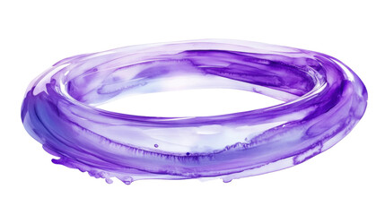Poster - Purple swirling watercolor circle on transparent background
