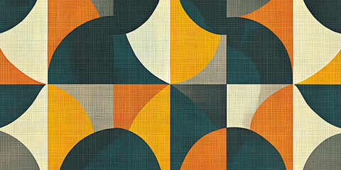 Poster - abstract geometric pattern: a captivating abstract pattern of overlapping geometric shapes in bold c