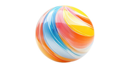Poster - colorful swirling sphere rotating on transparent background