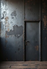 Wall Mural - Dark Metal Room Background