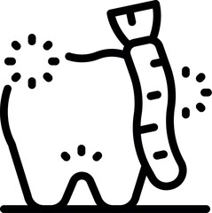 Poster - Electric toothbrush is cleaning a tooth, promoting good oral hygiene and a healthy smile