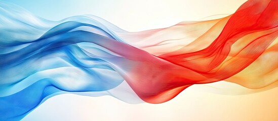 Aufkleber - Abstract wave pattern in blue, red, and white, flowing diagonally across a soft gradient background, symbolizing national identity and unity.