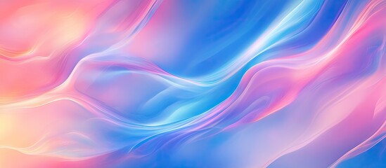 Aufkleber - Pastel abstract background with flowing soft blue and pink hues resembling a dreamy cloudscape creating a serene wallpaper effect.