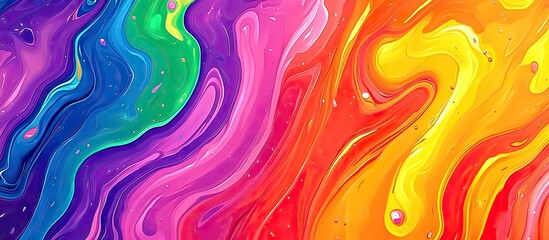 Poster - Multicolored abstract paint marbling background featuring swirling patterns in vibrant reds, blues, and greens ideal for creative projects and designs