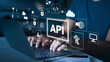 © rajib - API Development and Integration – Software Engineer Coding with Digital Interface Overlay