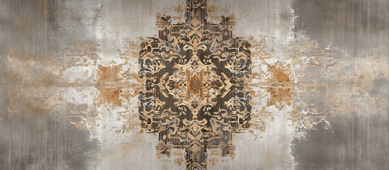 Leinwandbilder - Elegant abstract textured wallpaper with muted tones of gray and gold showcasing intricate patterns, perfect for modern interior decor.