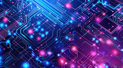 Fototapete - Abstract technology concept computer circuit board high color background