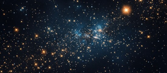 Aufkleber - Vast cosmic scene with shimmering stars in deep blue and black, showcasing two dynamic spaceships soaring through a star-filled expanse.