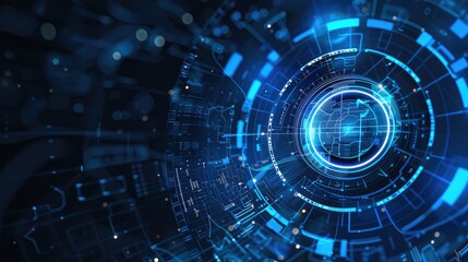 Futuristic circle vector HUD interface screen design, abstract style on blue background. Abstract vector background Innovative concepts in communication design