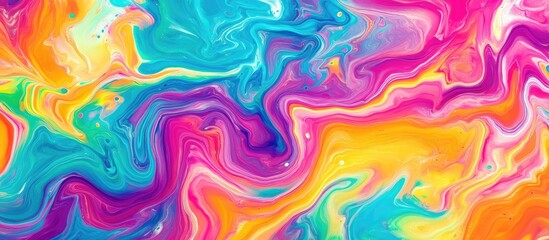Leinwandbilder - Colorful abstract swirls of pink, orange, blue, and purple create a vibrant and dynamic composition with fluid motion and artistic tones.