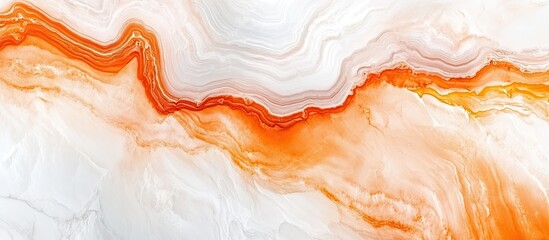 Aufkleber - Abstract art featuring swirling patterns of white and orange tones with a smooth, marble-like texture creating a serene and vibrant atmosphere.