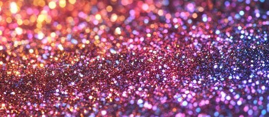 Aufkleber - Vibrant abstract glitter background showcasing shimmering shades of purple, pink, and gold with a soft blur effect creating a captivating visual.