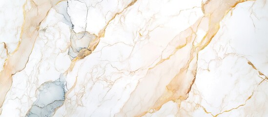Poster - Captivating abstract watercolor artwork featuring soft marble textures with golden veins and blue white beige pink hues arranged harmoniously.