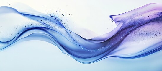 Poster - Flowing abstract waves in shades of blue and purple with a light background creating a soothing and tranquil atmosphere.