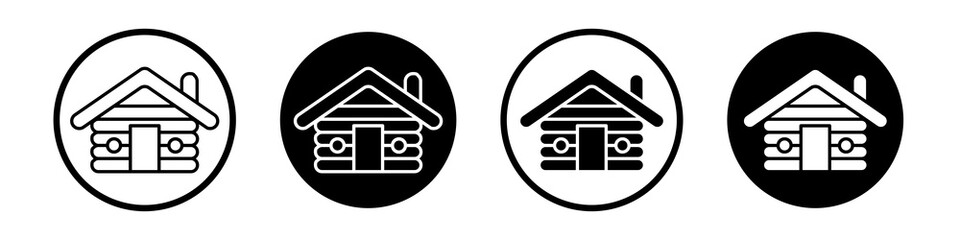 Wall Mural - lodge icon collection in black and white filled and outlined style for web.