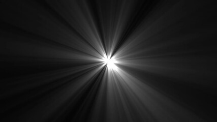 centered white light rays on black and background. heaven light animation from center. dynamic light