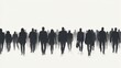 © marfuah - Silhouettes of diverse people walking in a crowd.