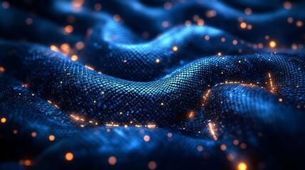 Wall Mural - A vector illustration of a cybernetic snake skin texture with glowing circuit-like scale details.