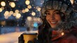 © William - Smiling Female in a Cozy Jacket Holding a Hot Beverage