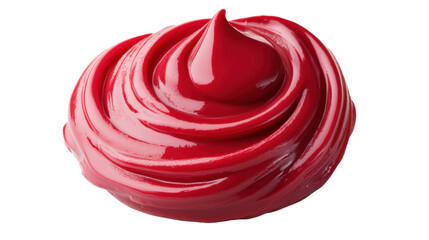 Poster - Swirling red cream or sauce creating a visually appealing texture on transparent background