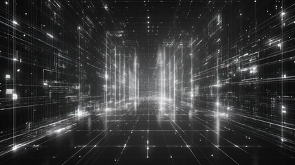 Digital city glowing lines; futuristic data background; tech concept