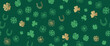 © oldesign - Patricks Day, clover pattern on green. Hand drawn illustrations