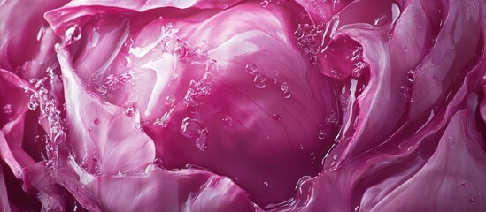 Canvas Print - Close-up of vibrant red cabbage leaves with rich purple tones and delicate water droplets highlighting its importance in agriculture and nutrition.