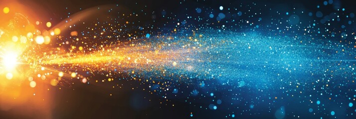 Poster - Abstract Background With Light Streaks And Particles, A Dynamic And Colorful Explosion Of Energy