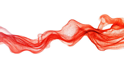 Poster - Red particles flowing on transparent background, digital art