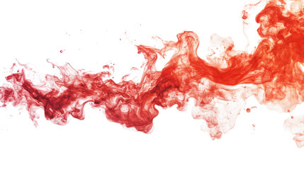 Poster - red ink swirling in water creating abstract shapes on transparent background